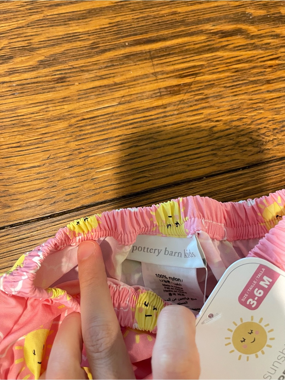 Pottery Barn Kids Pink Sunshine Print Diaper Cover - Picture 3 of 5